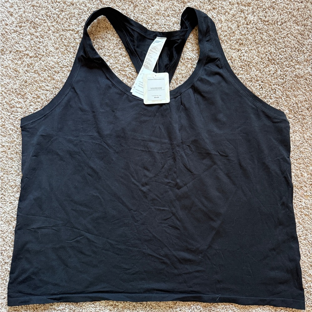Fabletics Feather Tech Racer Back Tank Black Women's Tank Top